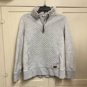 LL Bean Women’s Gray Quilted Quarter-Zip size Medium